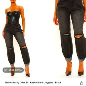 Fashion Nova Never really over slit knee jeans